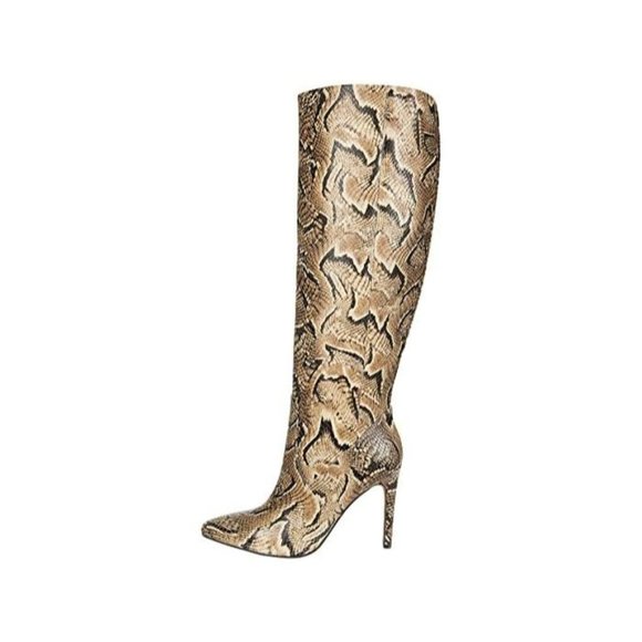 VINCE CAMUTO Fendels Knee High Crocodile Boot Multi Taupe 7 NEW - Picture 2 of 13